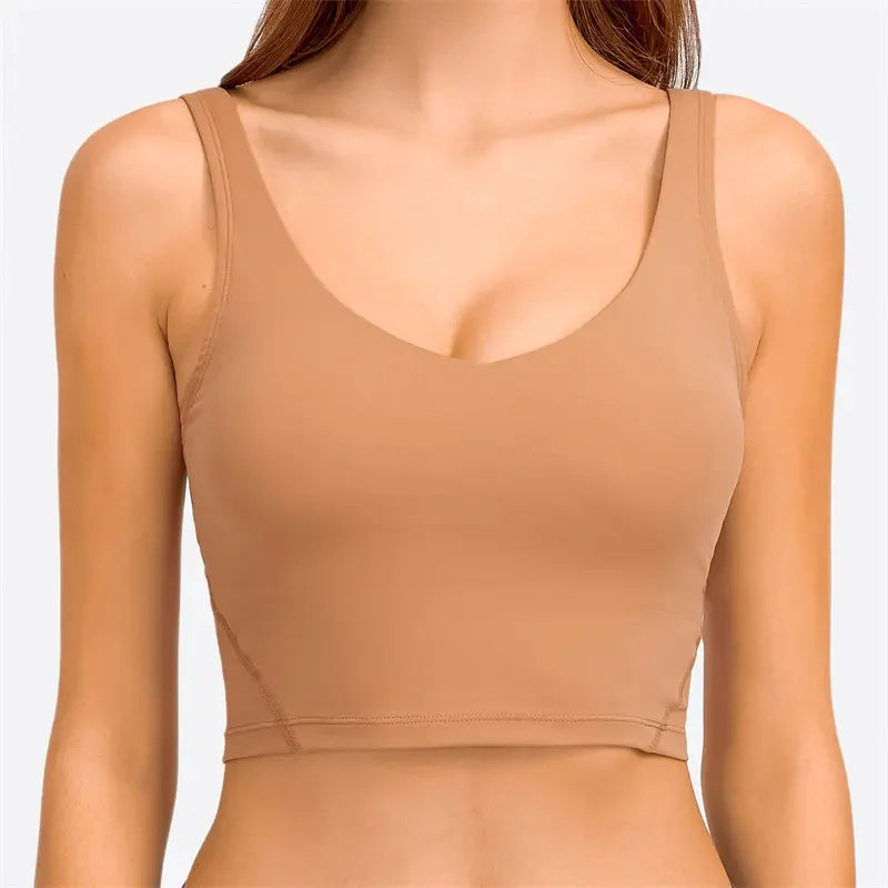 Crop Top – Longline Sports Bra with Shelf Bra