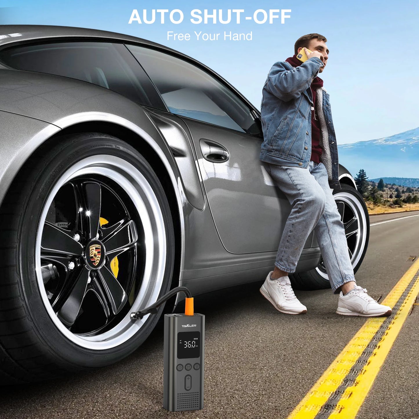 Portable Electric Air Compressor 150psi – Wireless for Cars & Bike