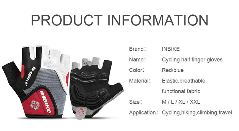 INBIKE Shockproof Gel Half Finger Cycling Gloves β Breathable Summer MTB Gloves
