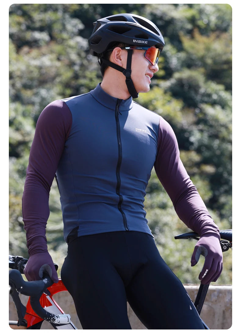 INBIKE Men’s Winter Cycling Jersey – Fleece, Reflective, Full Zippe