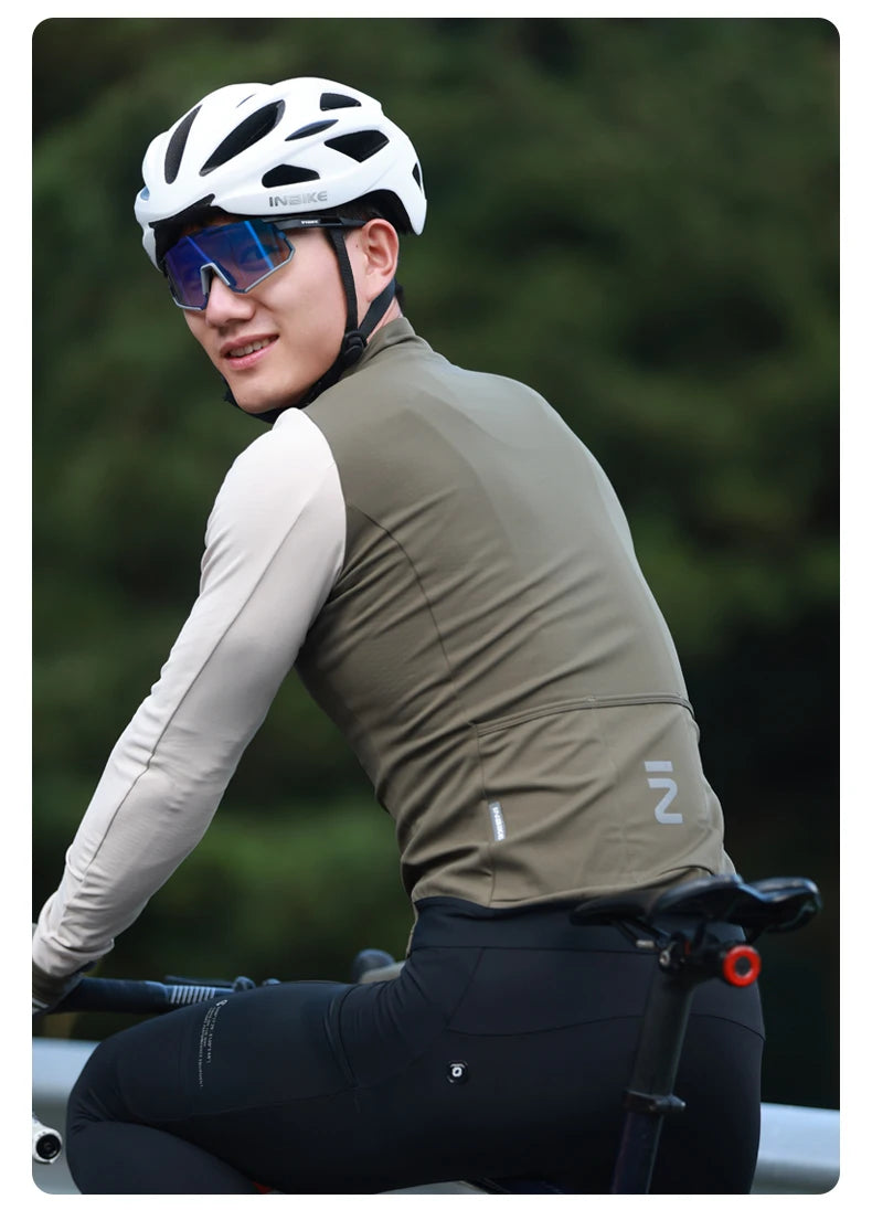 INBIKE Men’s Winter Cycling Jersey – Fleece, Reflective, Full Zippe