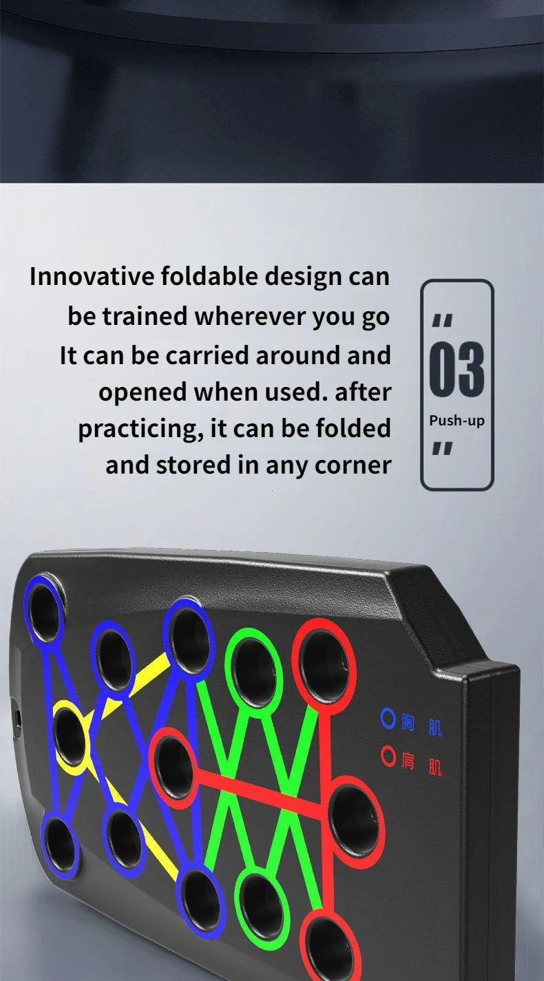 Portable Multifunctional Push-Up Board Set with Handles – Foldable Home Gym Equipment for Chest, Abs, Arms & Back Training