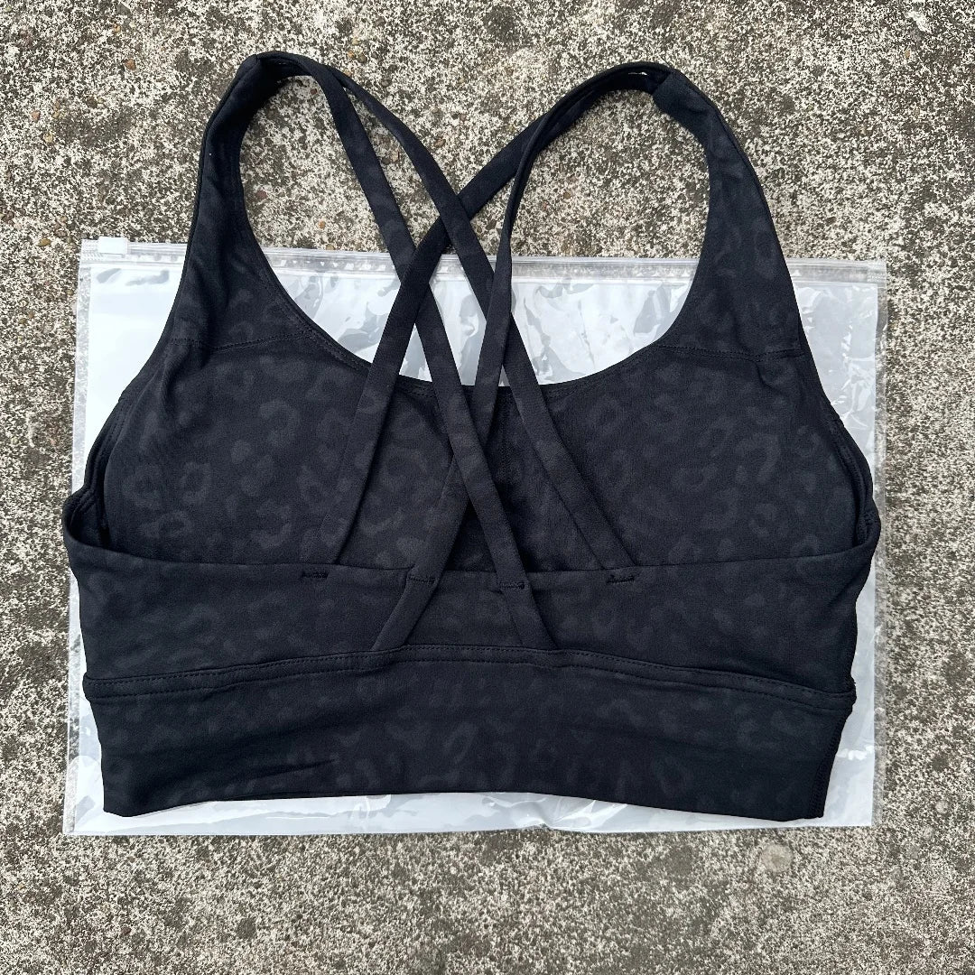 Women’s Solid Color Crossback Sports Bra – High Support, Padded