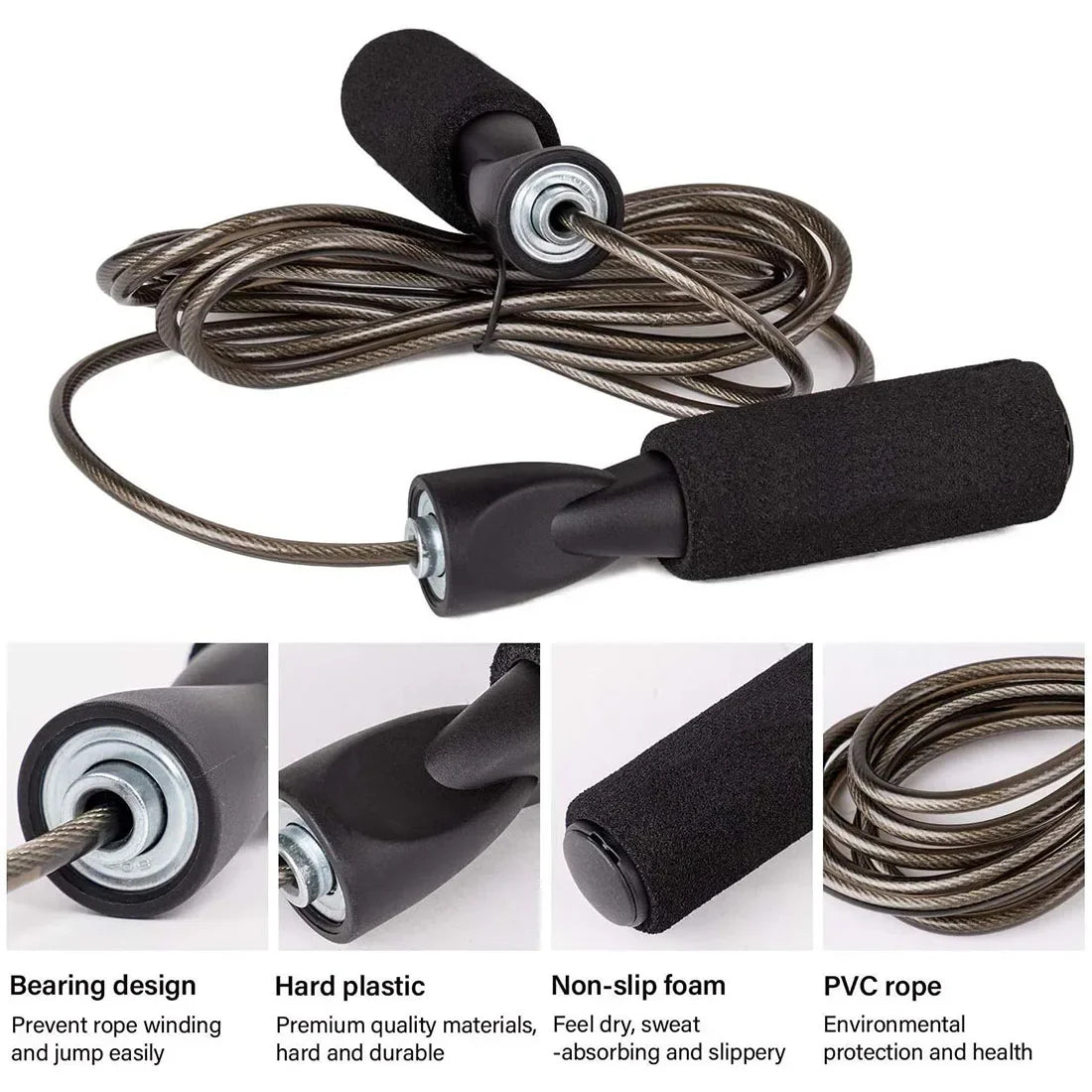 Adjustable Steel Wire Jump Rope – Speed Skipping Fitness Trainer
