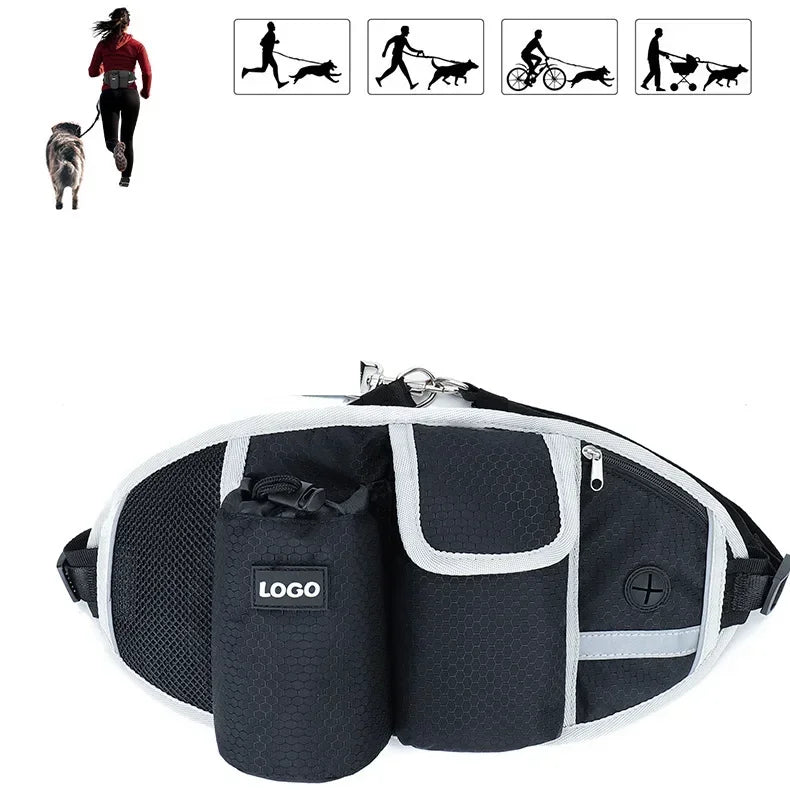 Outdoor Pet Waistpack with Leash – Hands-Free Dog Walking Belt for Running, Training & Hiking | Reflective, Adjustable & Multifunctional