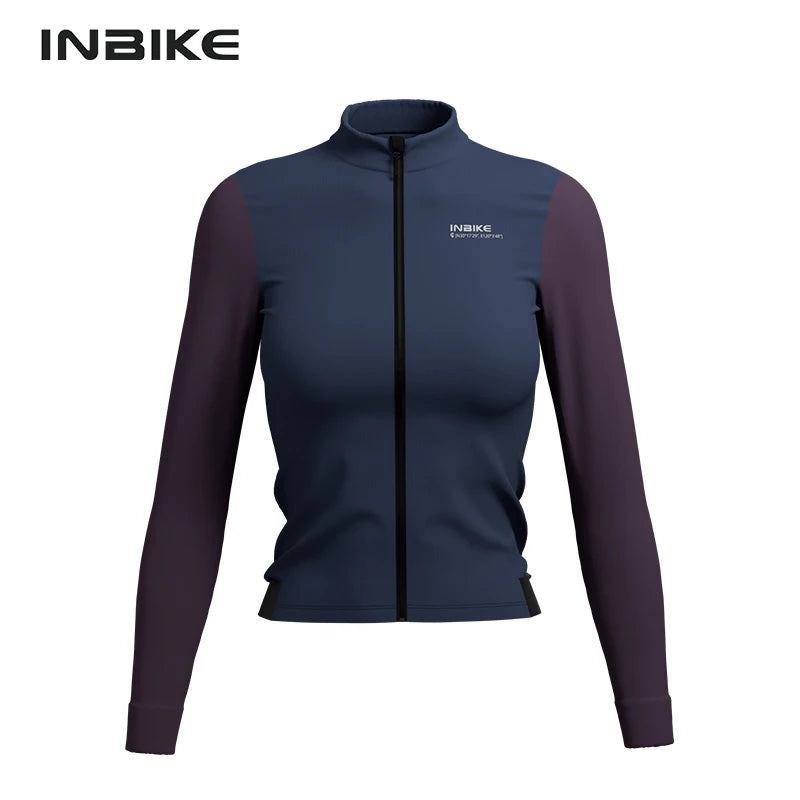 INBIKE Women’s Winter Cycling Jersey – Long Sleeve Fleece, Windproof & Reflective