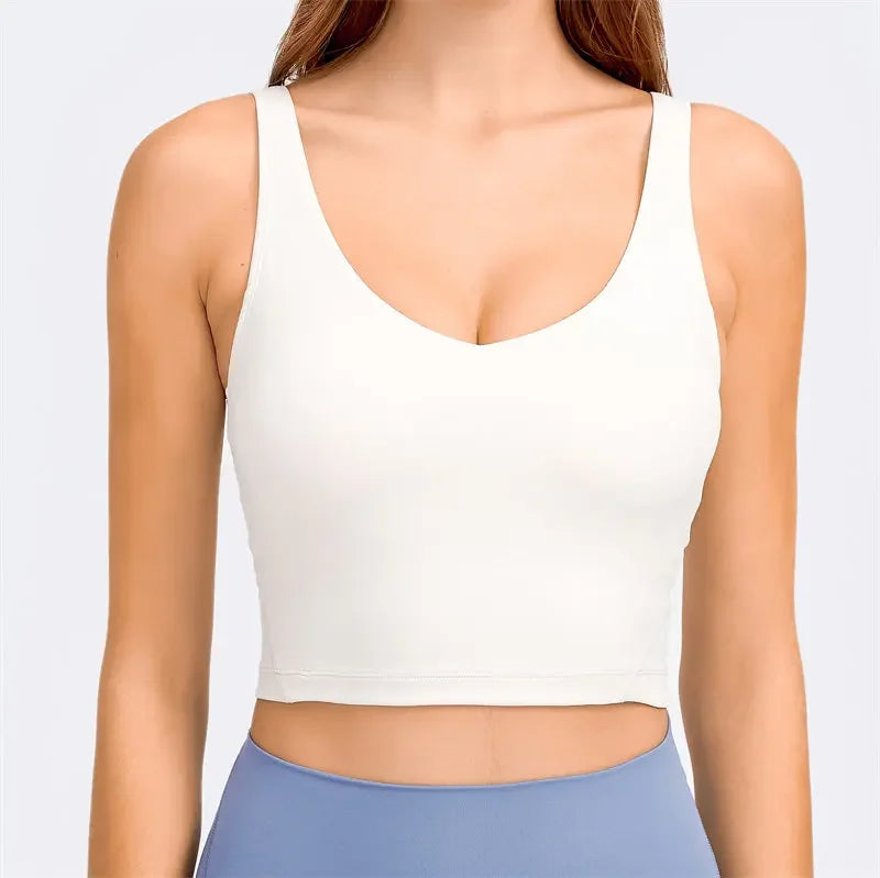 Crop Top – Longline Sports Bra with Shelf Bra