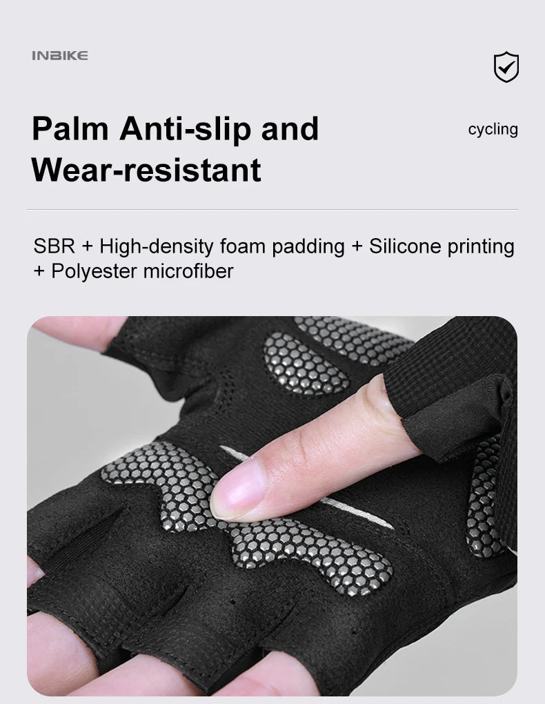 INBIKE Half Finger Cycling Gloves β Breathable, Shock-Absorption MTB Gloves