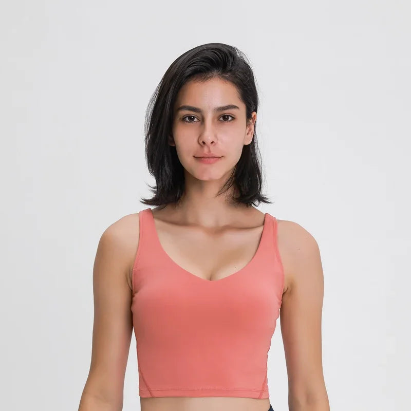 Crop Top – Longline Sports Bra with Shelf Bra