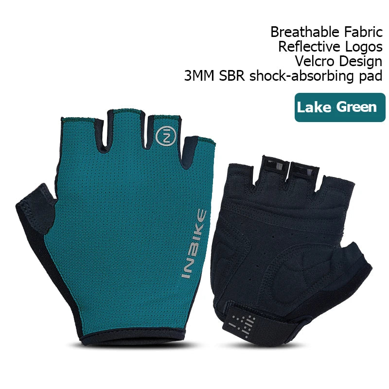 INBIKE Half Finger Cycling Gloves β Breathable, Shock-Absorption MTB Gloves
