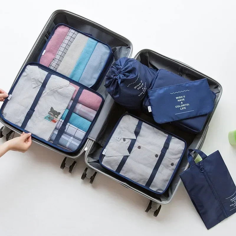 7-Piece Travel Organizer Bag Set – Packing Cubes for Clothes, Shoes & Accessories | Lightweight, Foldable & Multi-Purpose