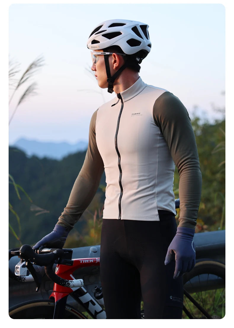 INBIKE Men’s Winter Cycling Jersey – Fleece, Reflective, Full Zippe