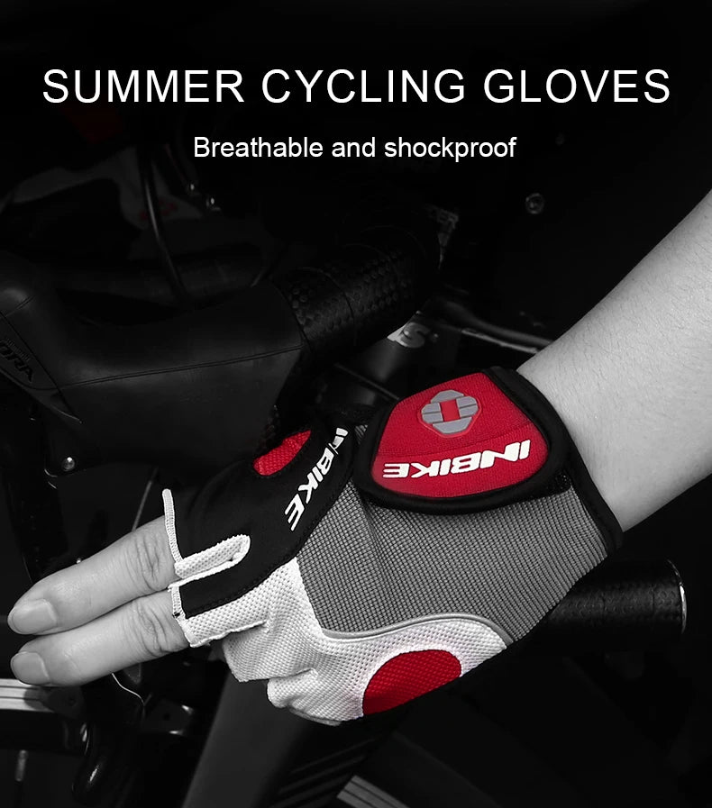 INBIKE Shockproof Gel Half Finger Cycling Gloves β Breathable Summer MTB Gloves