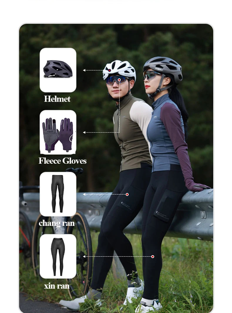 INBIKE Women’s Winter Cycling Jersey – Long Sleeve Fleece, Windproof & Reflective