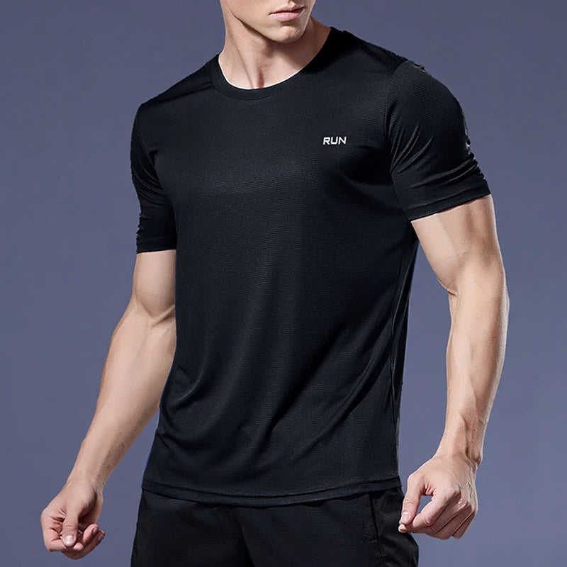 Men’s Summer Quick-Dry Gym T-Shirt – Oversized Fitness & Running Top Brazil Jersey Style