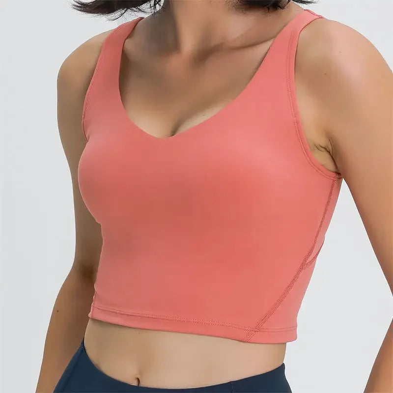 Crop Top – Longline Sports Bra with Shelf Bra