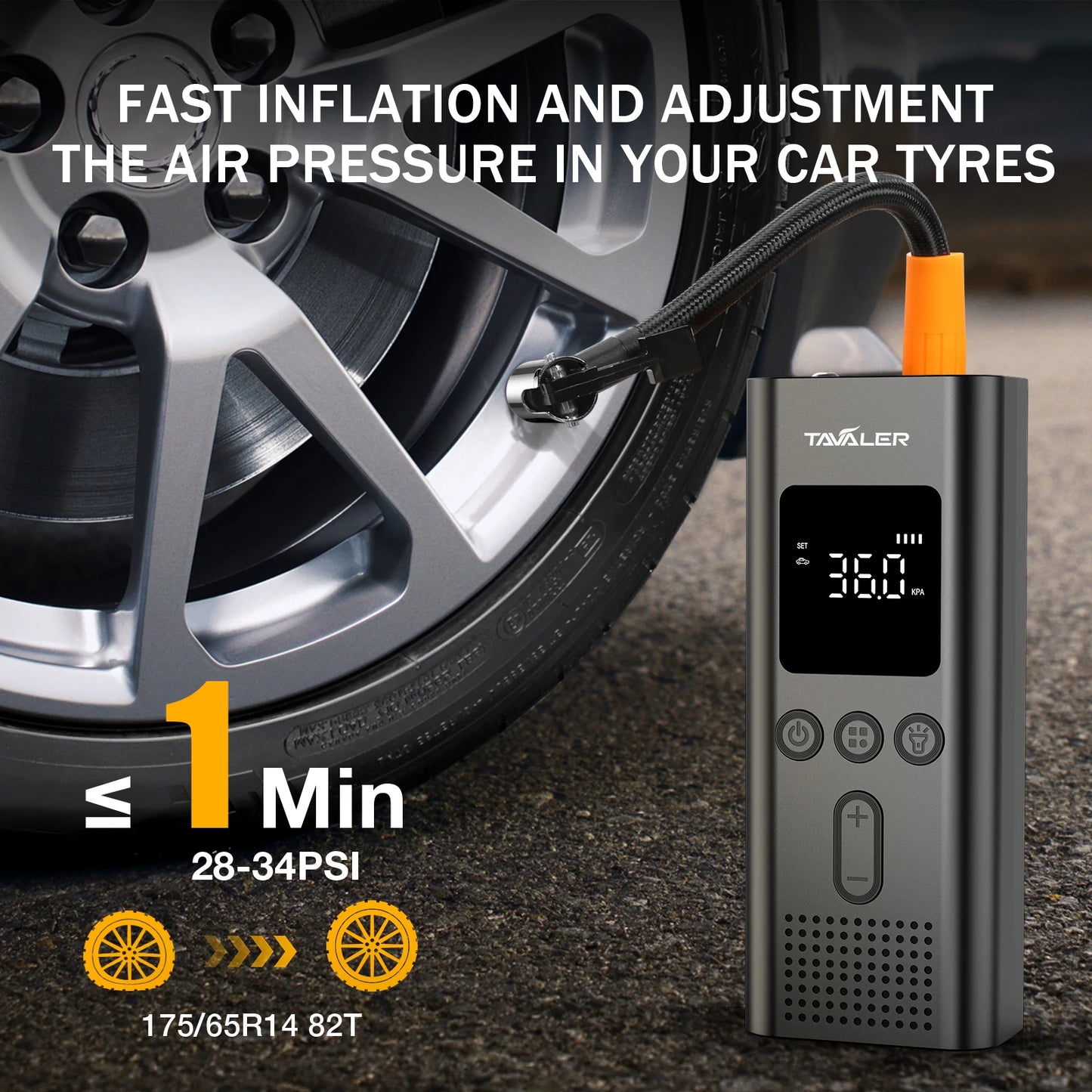 Portable Electric Air Compressor 150psi – Wireless for Cars & Bike