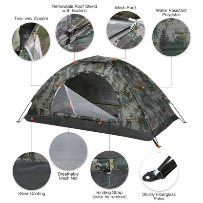Ultralight 1-2 Person Camping Tent – Compact, UV-Protected & Waterproof