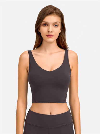 Crop Top – Longline Sports Bra with Shelf Bra