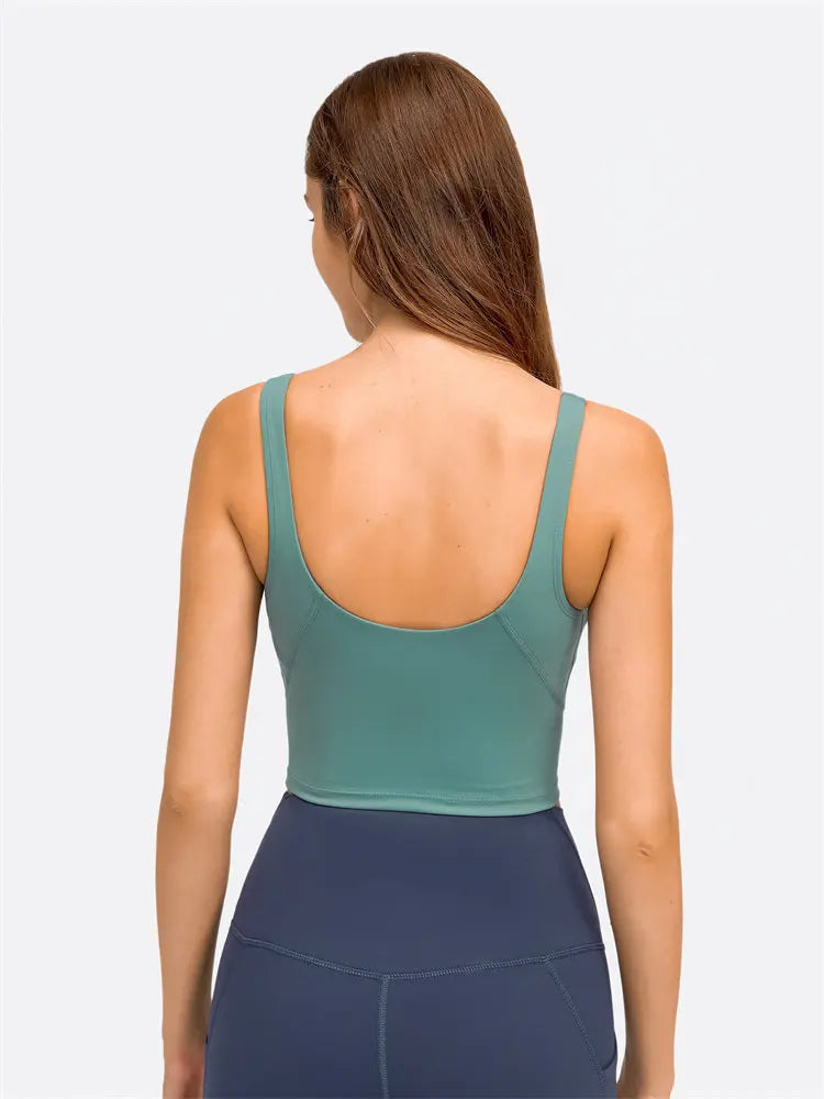 Crop Top – Longline Sports Bra with Shelf Bra