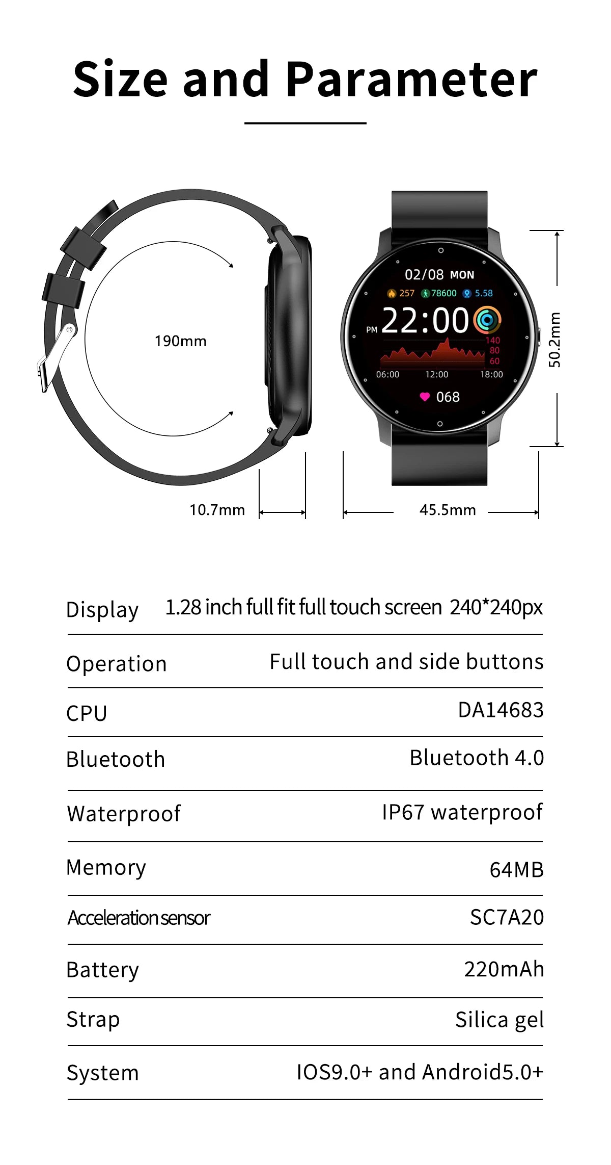 LIGE 2025 Smartwatch for Men & Women – Heart Rate Monitor, Waterproof Fitness Watch