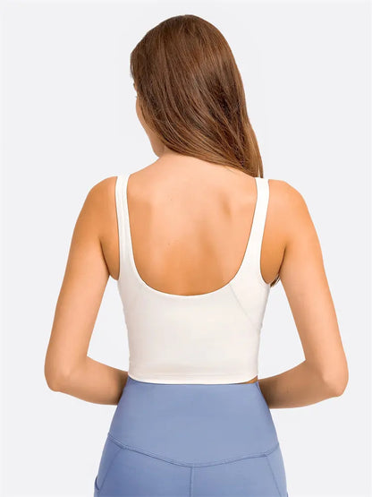 Crop Top – Longline Sports Bra with Shelf Bra