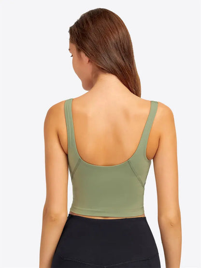 Crop Top – Longline Sports Bra with Shelf Bra