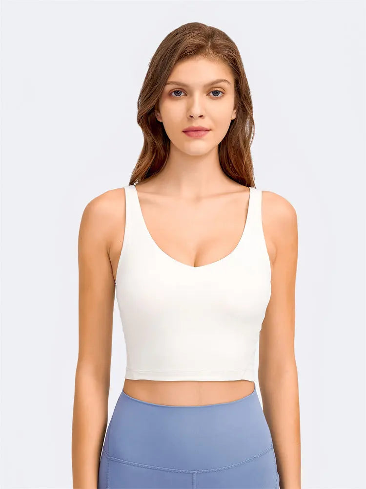 Crop Top – Longline Sports Bra with Shelf Bra