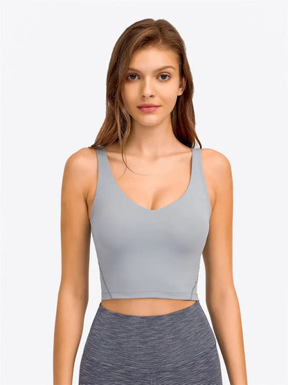 Crop Top – Longline Sports Bra with Shelf Bra