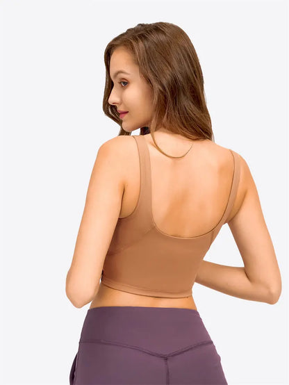 Crop Top – Longline Sports Bra with Shelf Bra