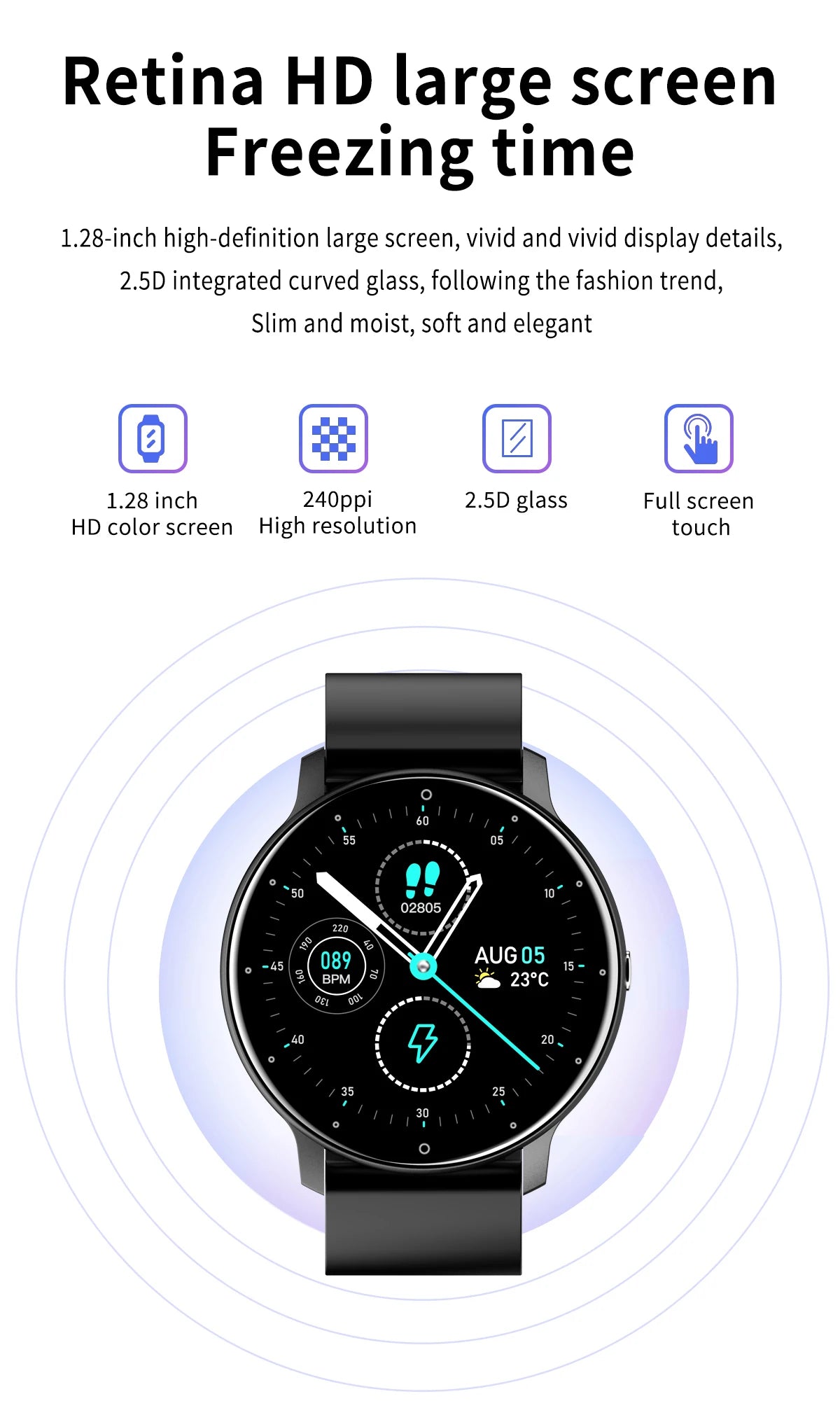 LIGE 2025 Smartwatch for Men & Women – Heart Rate Monitor, Waterproof Fitness Watch