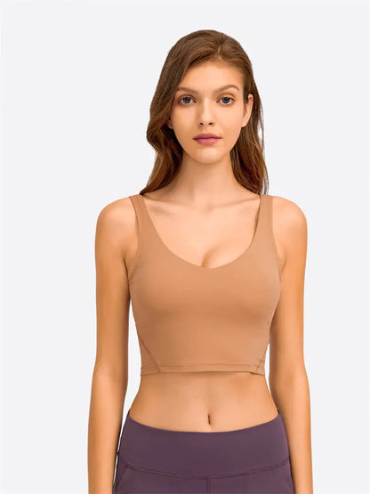 Crop Top – Longline Sports Bra with Shelf Bra