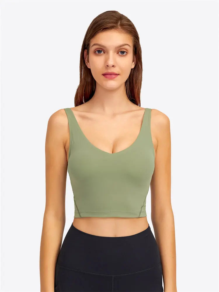 Crop Top – Longline Sports Bra with Shelf Bra