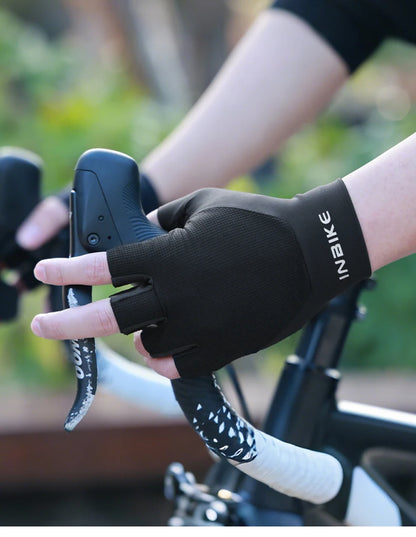 INBIKE Half Finger Cycling Gloves – Breathable, Shock-Absorption MTB Gloves