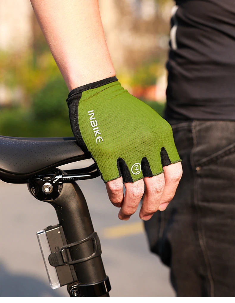 INBIKE Half Finger Cycling Gloves – Breathable, Shock-Absorption MTB Gloves