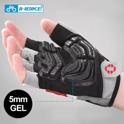 INBIKE Shockproof Gel Half Finger Cycling Gloves – Breathable Summer MTB Gloves
