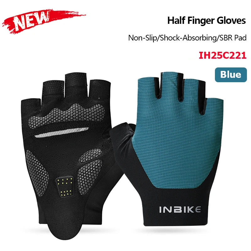 INBIKE Half Finger Cycling Gloves – Breathable, Shock-Absorption MTB Gloves