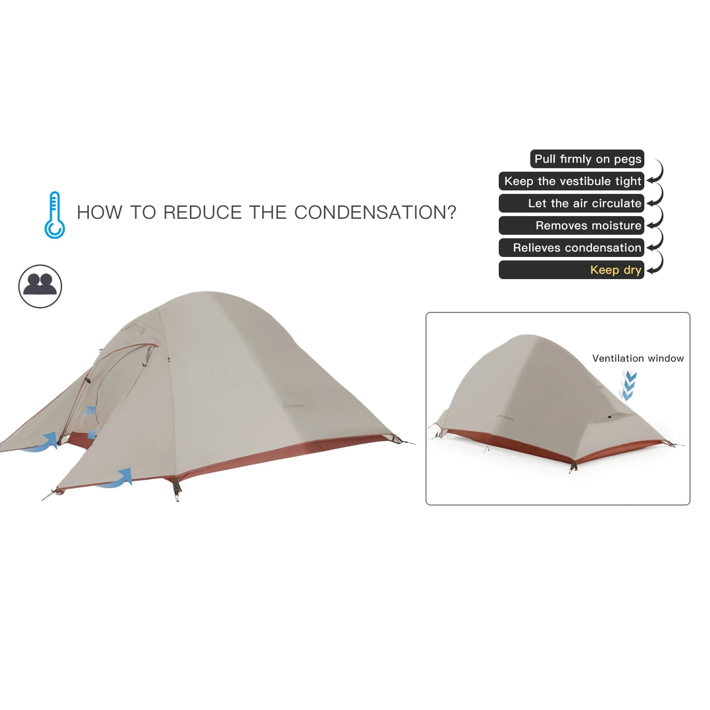 Ultralight Camping Tent for 1-2 Persons – Waterproof Nylon