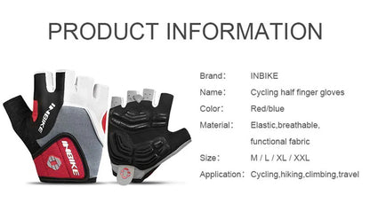 INBIKE Shockproof Gel Half Finger Cycling Gloves – Breathable Summer MTB Gloves