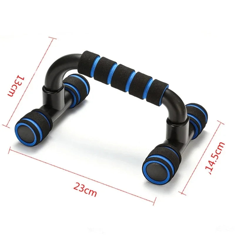 1 Pair U-Shaped Push-Up Bars with Hand Sponge Grip – Home Gym Strength Training