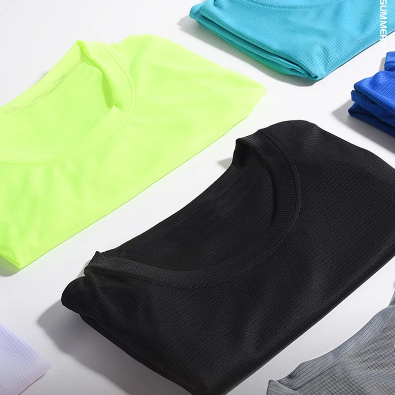Men’s Summer Quick-Dry Gym T-Shirt – Oversized Fitness & Running Top Brazil Jersey Style
