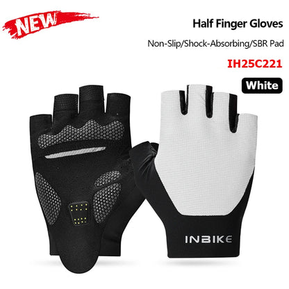 INBIKE Half Finger Cycling Gloves – Breathable, Shock-Absorption MTB Gloves