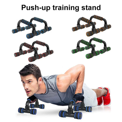 1 Pair U-Shaped Push-Up Bars with Hand Sponge Grip – Home Gym Strength Training