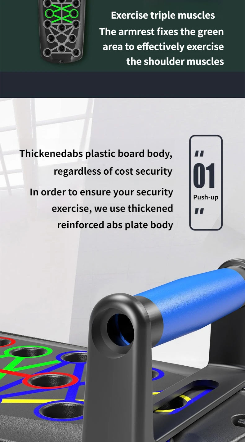 Portable Multifunctional Push-Up Board Set with Handles – Foldable Home Gym Equipment for Chest, Abs, Arms & Back Training