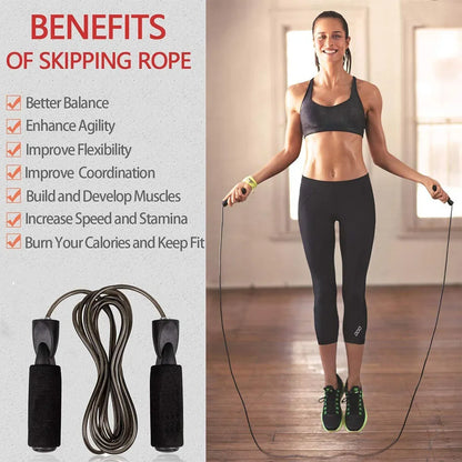 Adjustable Steel Wire Jump Rope – Speed Skipping Fitness Trainer