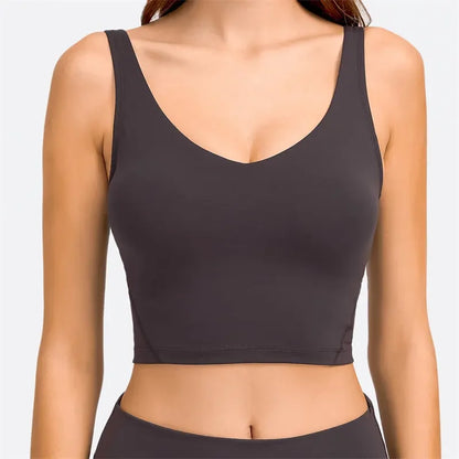 Crop Top – Longline Sports Bra with Shelf Bra