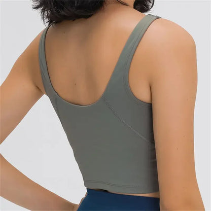 Crop Top – Longline Sports Bra with Shelf Bra