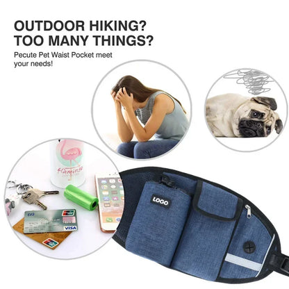 Outdoor Pet Waistpack with Leash – Hands-Free Dog Walking Belt for Running, Training & Hiking | Reflective, Adjustable & Multifunctional