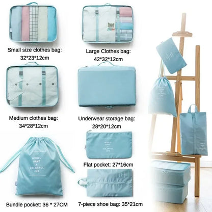 7-Piece Travel Organizer Bag Set – Packing Cubes for Clothes, Shoes & Accessories | Lightweight, Foldable & Multi-Purpose