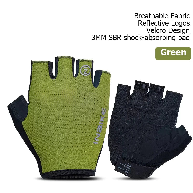 INBIKE Half Finger Cycling Gloves – Breathable, Shock-Absorption MTB Gloves